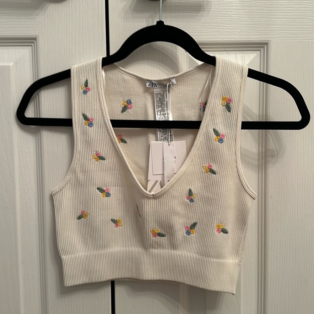 Zara floral crop top/bandeau